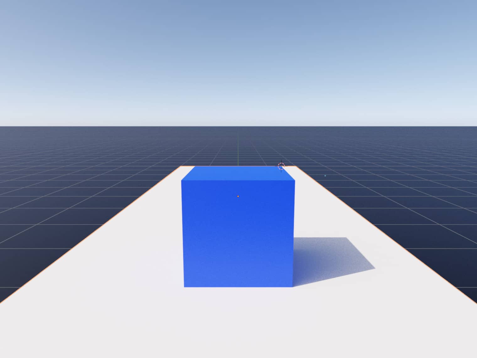 Front view of a 1x1 meter cube in 3D